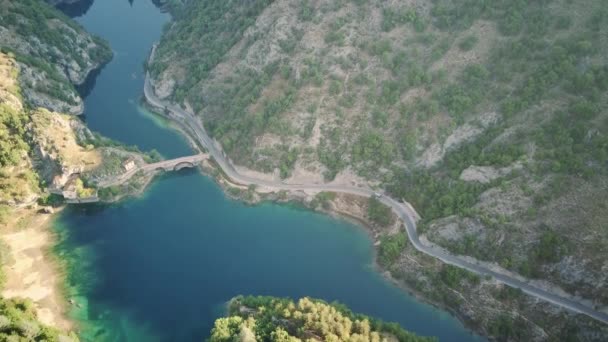 Abruzzo的San Domenico湖的空中景观 — 图库视频影像