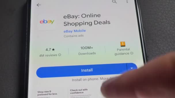 Рим Італія Вересня 2023 Завантажити Телефон Ebay — стокове відео
