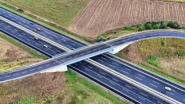 Stock image Arial view of Modern transportation with Expressway Road highway Top view. Important infrastructure