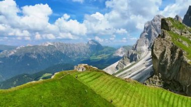 Seceda 'nın doğal manzarası, Val Gardena, Dolomitler İtalya