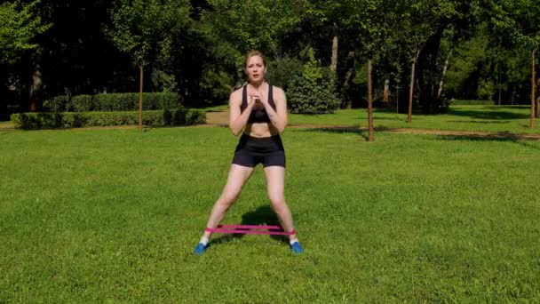 Aktywny Zdrowy Tryb Życia Atrakcyjny Fitness Średnim Wieku Kobieta Odzieży — Wideo stockowe