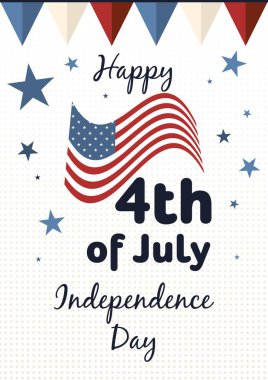 4 Temmuz. Amerikan Bağımsızlık Günü vektör arkaplanı.