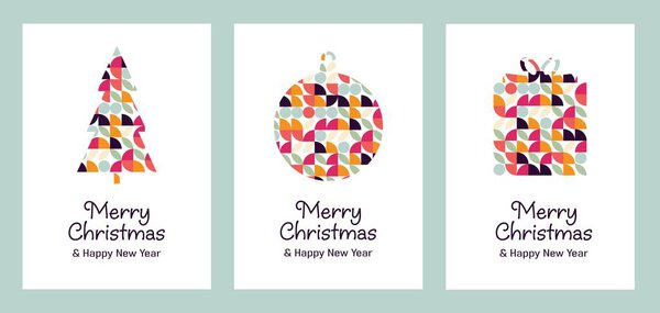 Фон зимнего сезона. Простой набор векторных иллюстраций.