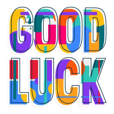 Şekiller ve yazılar. Renkli tipografi.