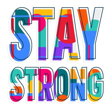 Şekiller ve yazılar. Renkli tipografi.