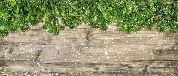 Karácsonyi Háttér Fenyő Ágak Textúrán Téli Ünnepek Fejléce — Stock Fotó