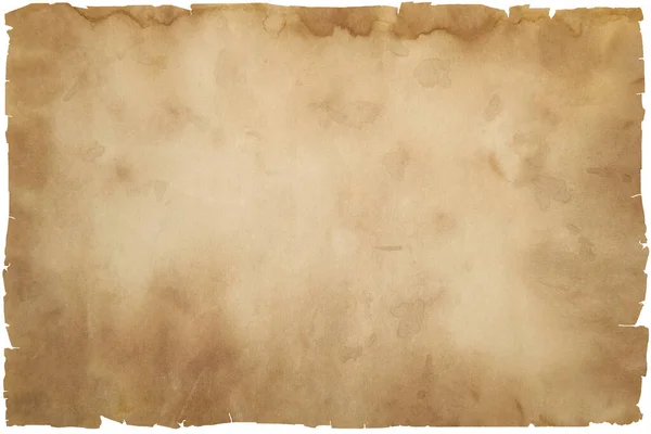 Stary Pusty Arkusz Papieru Podartymi Krawędziami Izolowany Przezroczystym Tle — Zdjęcie stockowe