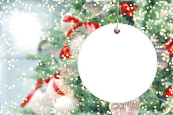 Adorno Redondo Navidad Burla Con Decoración Luces Doradas Fotos De Stock