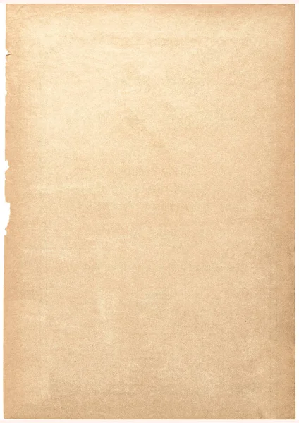 Stary Pusty Papier Odizolowany Białym Tle — Zdjęcie stockowe