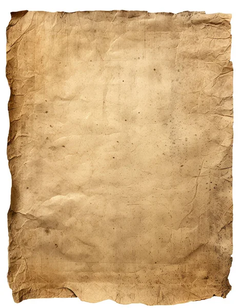 Vintage parchment paper isolated on white background