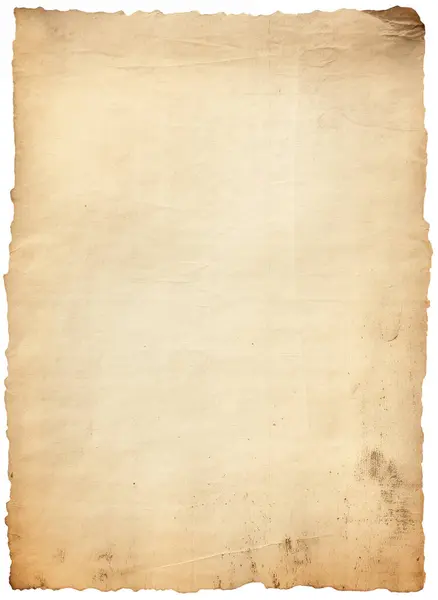 Old Empty Paper Texture Isolated White Background Stock Picture