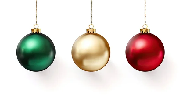 Colorful Glossy Baubles Isolated White Background Christmas Ornaments Balls Hanging Royalty Free Stock Photos