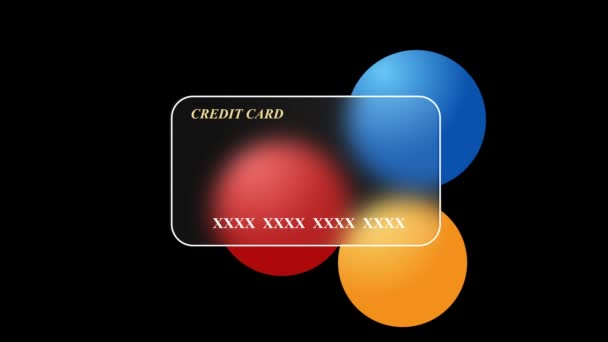 Abstract Image Bank Card Colored Blurred Balls Black Background Video — Wideo stockowe