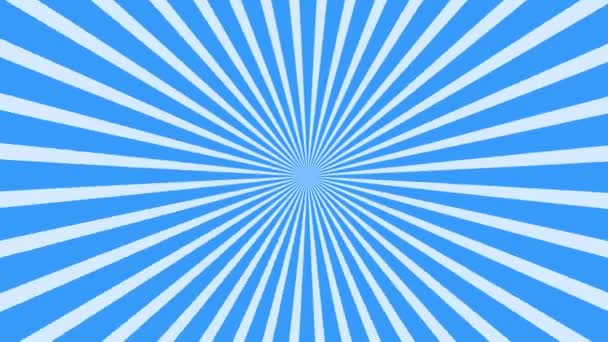 Pop Art Retro Background Rotating Blue White Sunbeams Video Animation — Stock Video