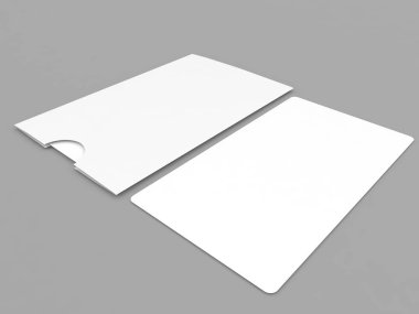Gri arkaplandaki kartvizit modeli. 3d resimleme.