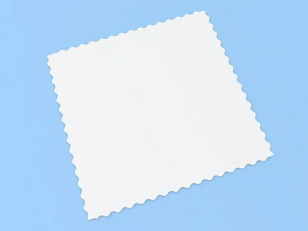 Postal Paper White Stamp Blue Background Render Illustration — стоковое фото