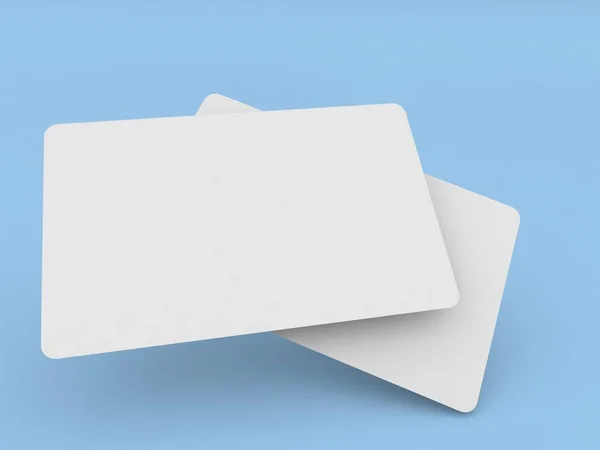 Két Bankkártya Kék Háttérrel Rendezés Illusztráció — Stock Fotó