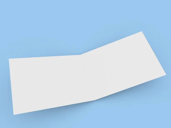 青の背景にグリーティングカードのモックアップ 3Dレンダリング図 — ストック写真