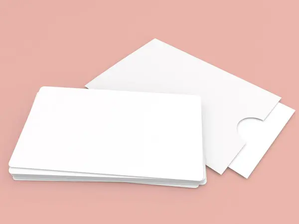 Business Card Mockup Pink Background Render Illustration — Stock Photo, Image