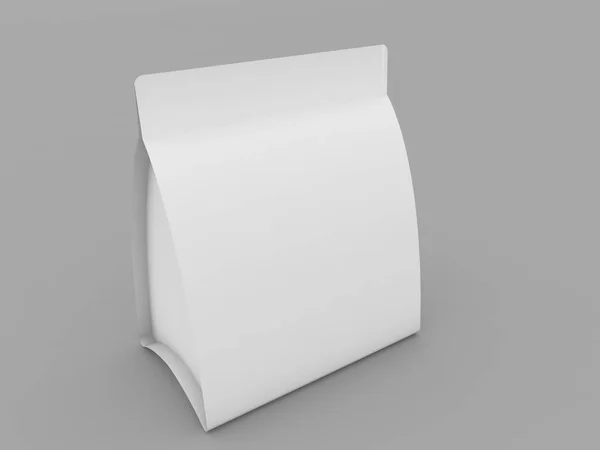 灰色の背景に食品の包装紙のモックアップ 3Dレンダリング図 — ストック写真
