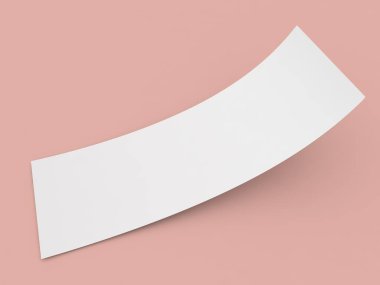 Pembe arka planda reklam kâğıdı modeli. 3d resimleme.