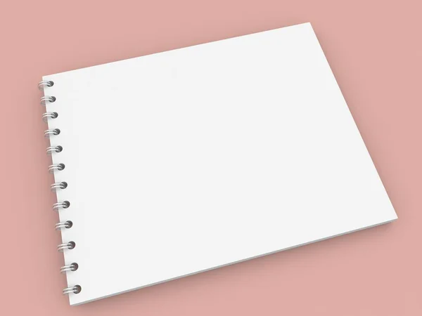 Notepad Maketa Oranžovém Pozadí Vykreslení Ilustrace — Stock fotografie