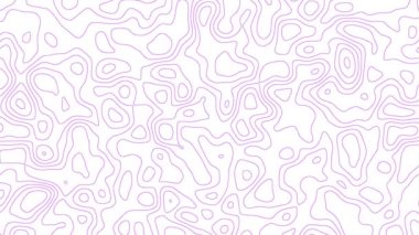 Beyaz arka planda pembe çizgiler üzerinde soyut hareketler. Topografik harita konsepti. Video canlandırması.