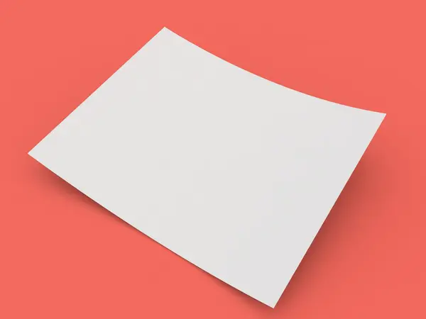 Бланшируйте Бумагу Изогнутый Макет Белой Бумаги Трехмерная Иллюстрация — стоковое фото