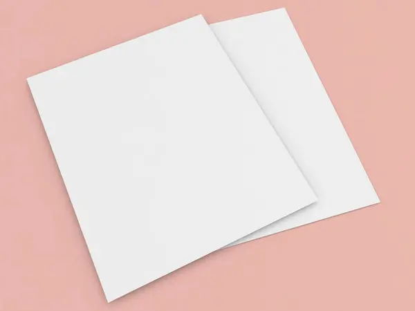 Két Darab Papír Rózsaszín Háttérrel Rendezés Illusztráció — Stock Fotó