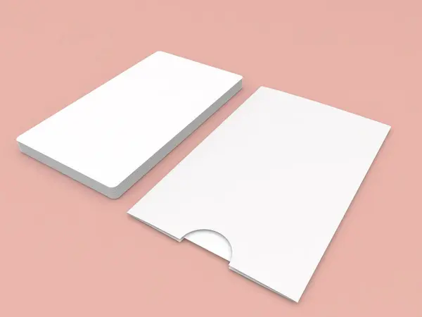 Business Card Blank Mockup Pink Background Render Illustration — Stock Photo, Image