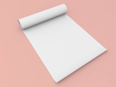 Turuncu arka planda duvar kâğıdı modeli. 3d resimleme.