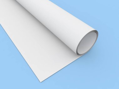 Mavi arka planda duvar kâğıdı modeli. 3d resimleme.