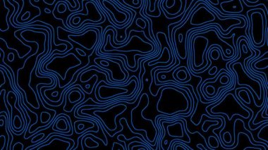 Siyah arkaplanda hareket eden mavi çizgiler. Video canlandırması.