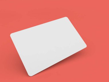 Kırmızı arka planda kredi kartı modelleri. 3d resimleme.