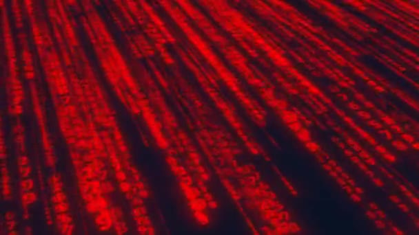 黑色背景上的红色发光数字 数字技术概念 视频动画 — 图库视频影像