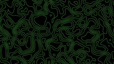 Siyah arka planda hareket eden yeşil çizgiler. Soyut arkaplan. Video canlandırması.