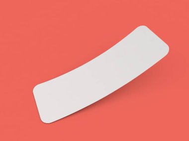 Basit bir beyaz kavisli nesne, minimalist estetiği vurgulayan bir mercan zeminine odaklanır. Bu modern tasarım elementinin şekli ve renk uyumu üzerinde duruluyor..