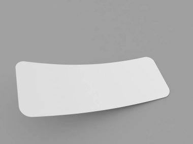 Yumuşak gri arkaplan üzerinde görünen eğri beyaz yüzey çağdaş tasarım ilkelerini vurgular. Minimalizmde ürün gösterimleri, sunumlar veya sanatsal çabalar için idealdir.