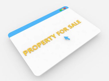 Dijital ekranda, cesur metin ve göz alıcı bir tasarımla satılık bir mülk vurgulanıyor. Bu liste kolay navigasyon ve kullanıcı bağlılığı için tasarlanmıştır..