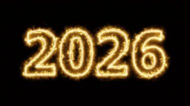 Parlak ve cesur 2026 yılbaşı kutlamaları için gece ateşli animasyonlarla
