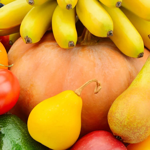 Gyönyörű Fényes Háttér Különböző Zöldségek Gyümölcsök — Stock Fotó