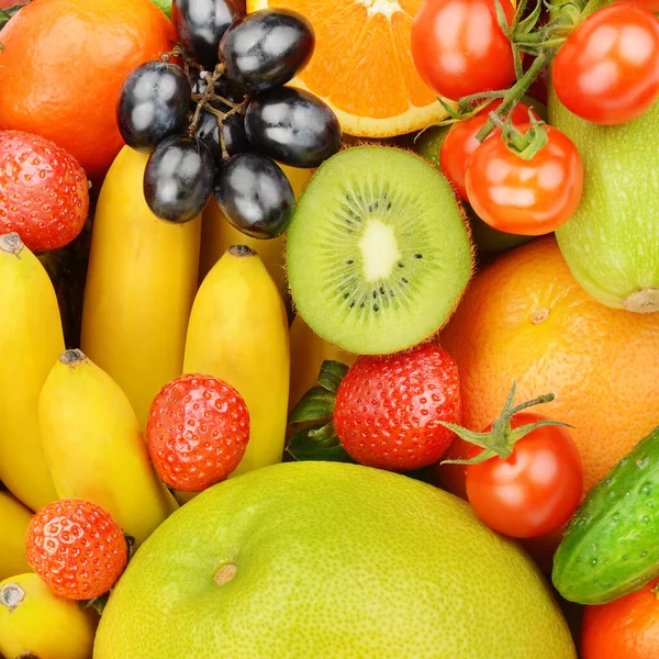 蔬菜和水果背景 — 图库照片