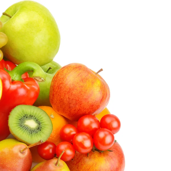 Groenten Fruit Geïsoleerd Een Witte Achtergrond Vrije Ruimte Voor Tekst — Stockfoto