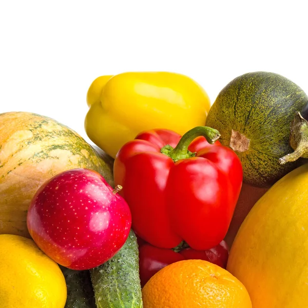 Warzywa Owoce Białym Tle Białym Tle — Zdjęcie stockowe