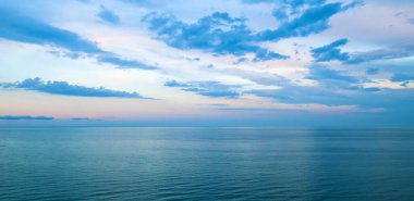 Beautiful tropical sea and sun rise. Wide photo.