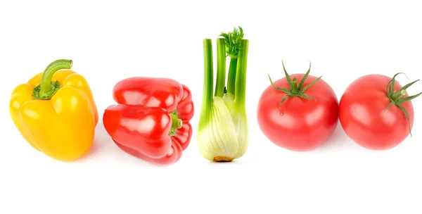 Sada Zeleniny Izolované Bílém Pozadí Koláž Volné Místo Pro Text — Stock fotografie