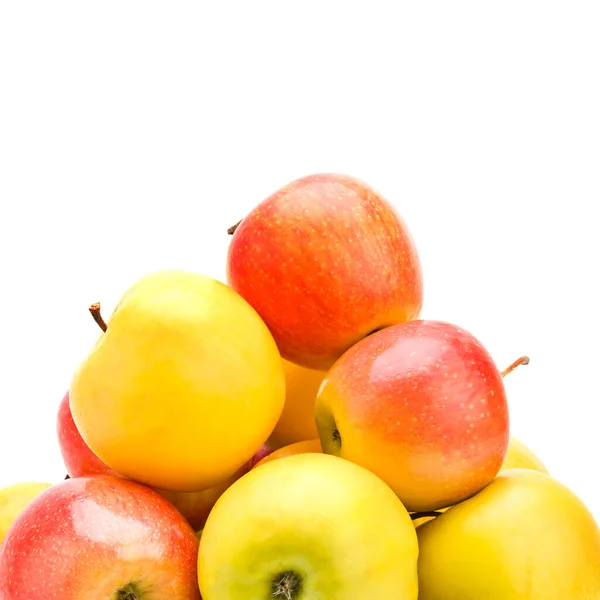 Manzanas Aisladas Sobre Fondo Blanco Espacio Libre Para Texto — Foto de Stock