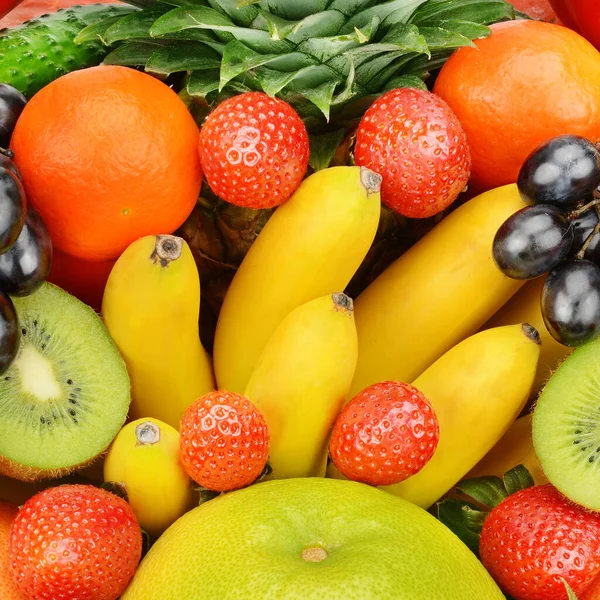 Vakker Lys Bakgrunn Fra Ulike Grønnsaker Frukter – stockfoto