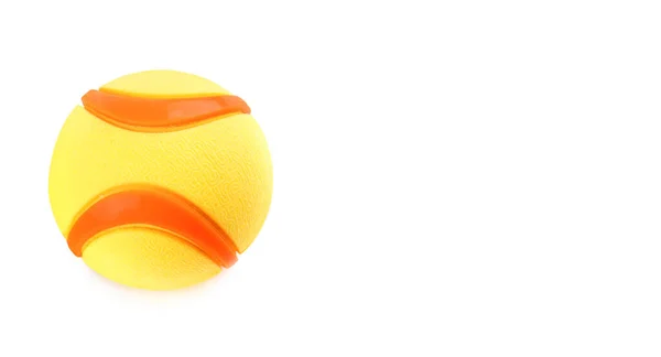 Ball Dog Toy Isolated White Background Free Space Text Wide — Stock Photo, Image