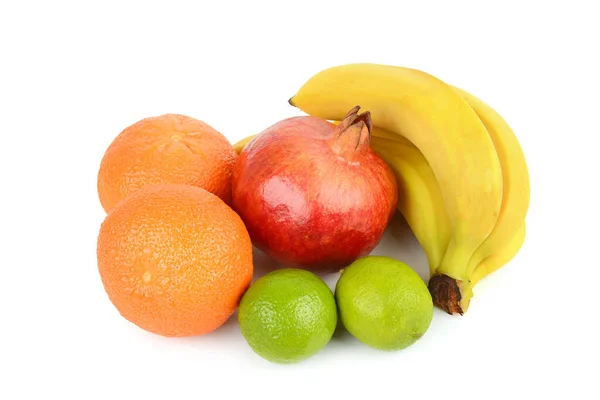 Set Citrus Fruits Isolated White Background — Stock Photo, Image